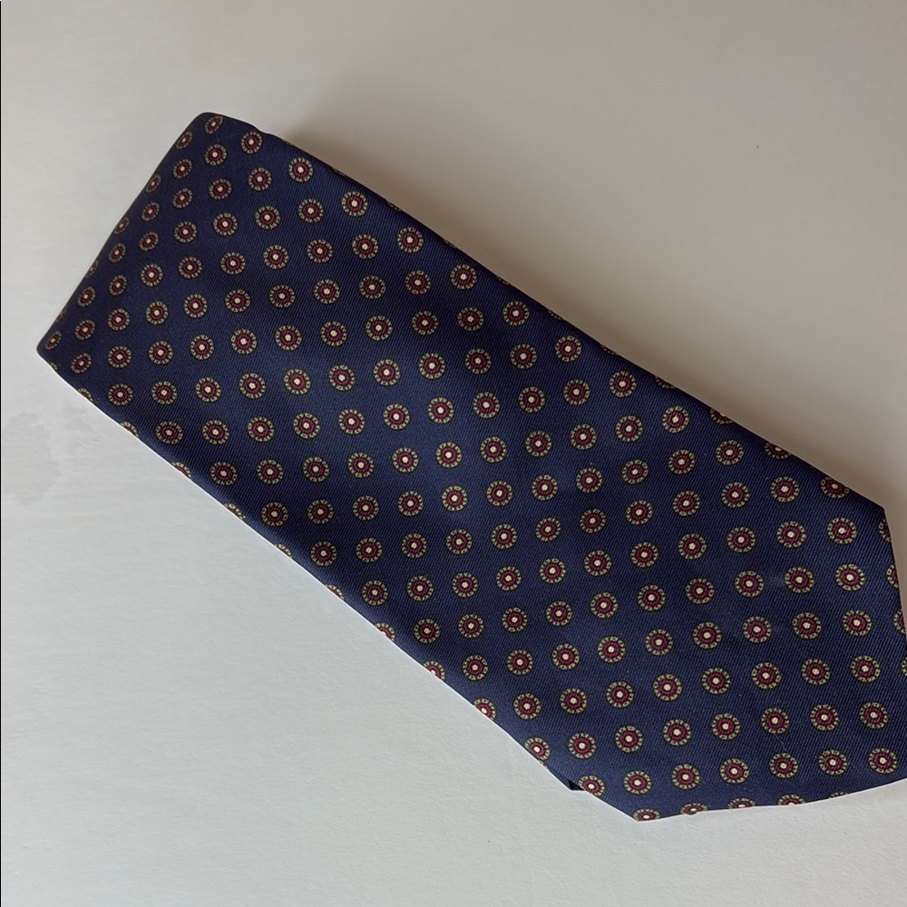 Brooks Brothers Silk Navy Blue Patterned Men's Tie